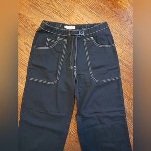 Rare Genuine Y2K Cherokee Wide Leg  Carpenter Pants. Velcro Tabs Womens Sz 6